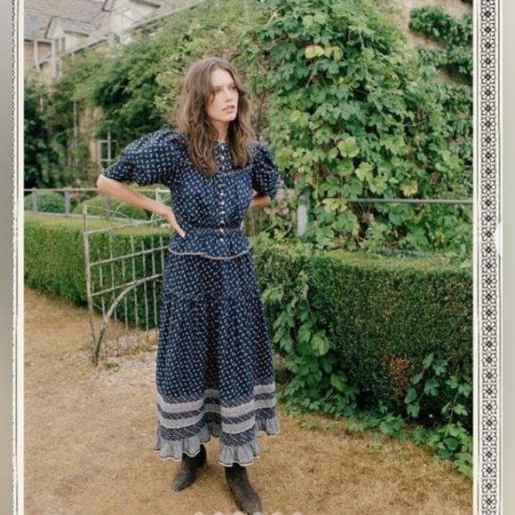 Doen Amelia Blouse in Navy & White - Picture 7 of 11